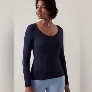 NWT Athleta Outbound Scoop Top, Blue Navy